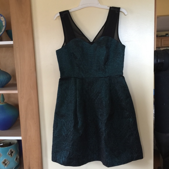 ANTHROPOLOGIE facet flared emerald dress/New/10 - Picture 4 of 6