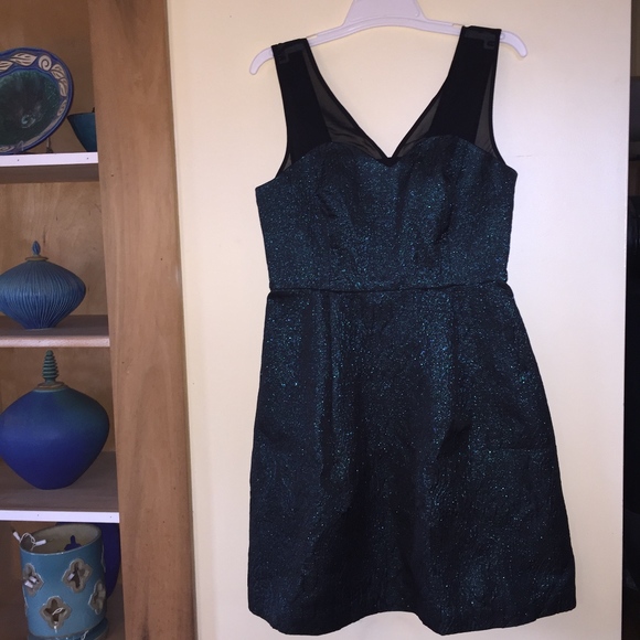 ANTHROPOLOGIE facet flared emerald dress/New/10 - Picture 6 of 6
