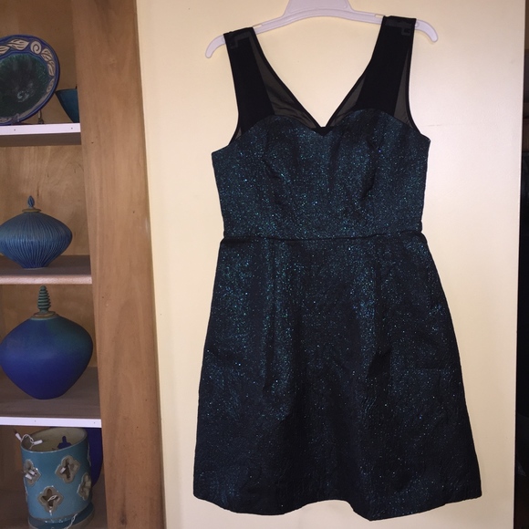 ANTHROPOLOGIE facet flared emerald dress/New/10 - Picture 5 of 6