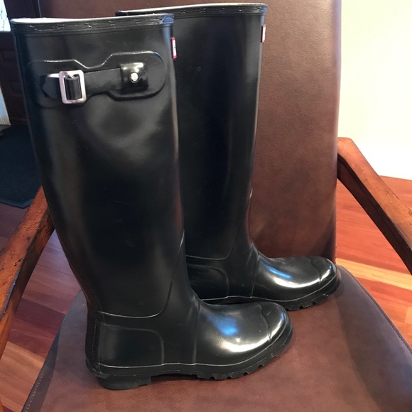 BNWOT HUNTER BOOTS Tall Black Sz 9 - Picture 3 of 4