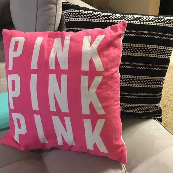 Pink Victoria S Secret Accessories Two Vs Pink Throw Pillows