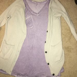 T-shirt dress with cardigan