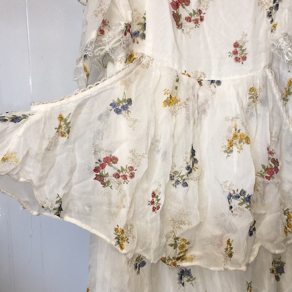 FREE PEOPLE MAGNOLIA LACE FLORAL MAXI DRESS OFF SH - Picture 6 of 7