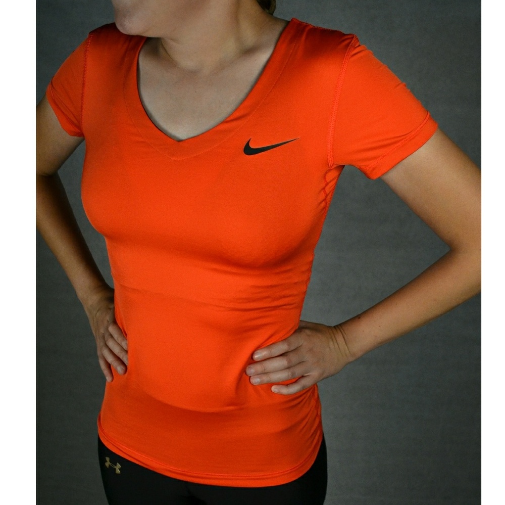 Nike Pro Orange V-neck