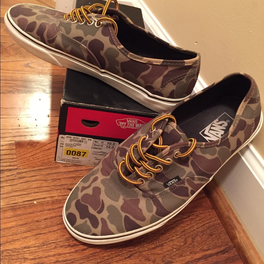 Vans Authentic Camouflage Waxed Canvas Skate Shoes