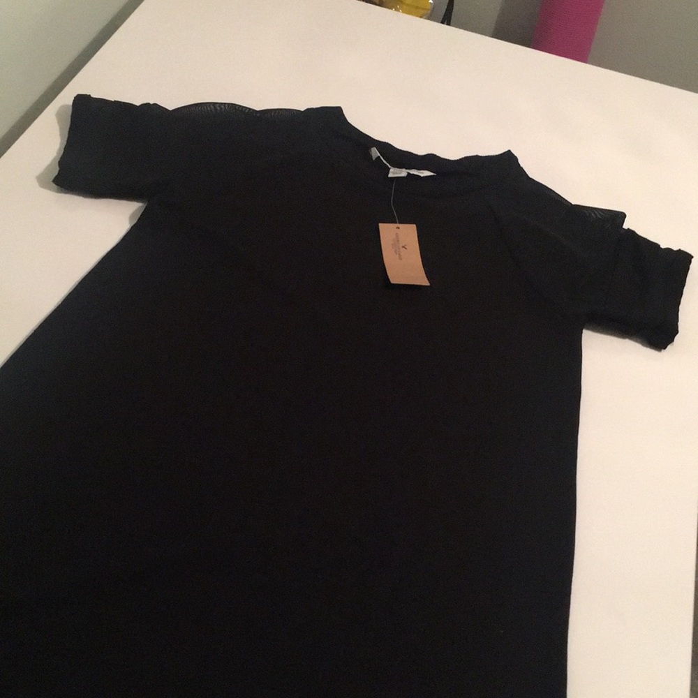 Black Cotton T-shirt Dress.