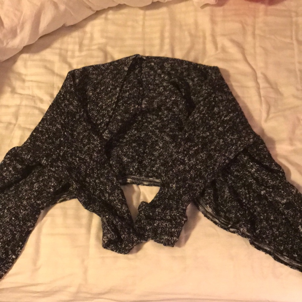 Salt and Pepper Cropped Cardigan