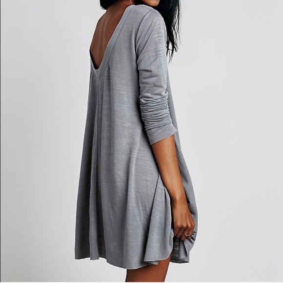 Longsleeve Swing DRESS Tee T-Shirt NEW Purple Grey - Picture 4 of 5