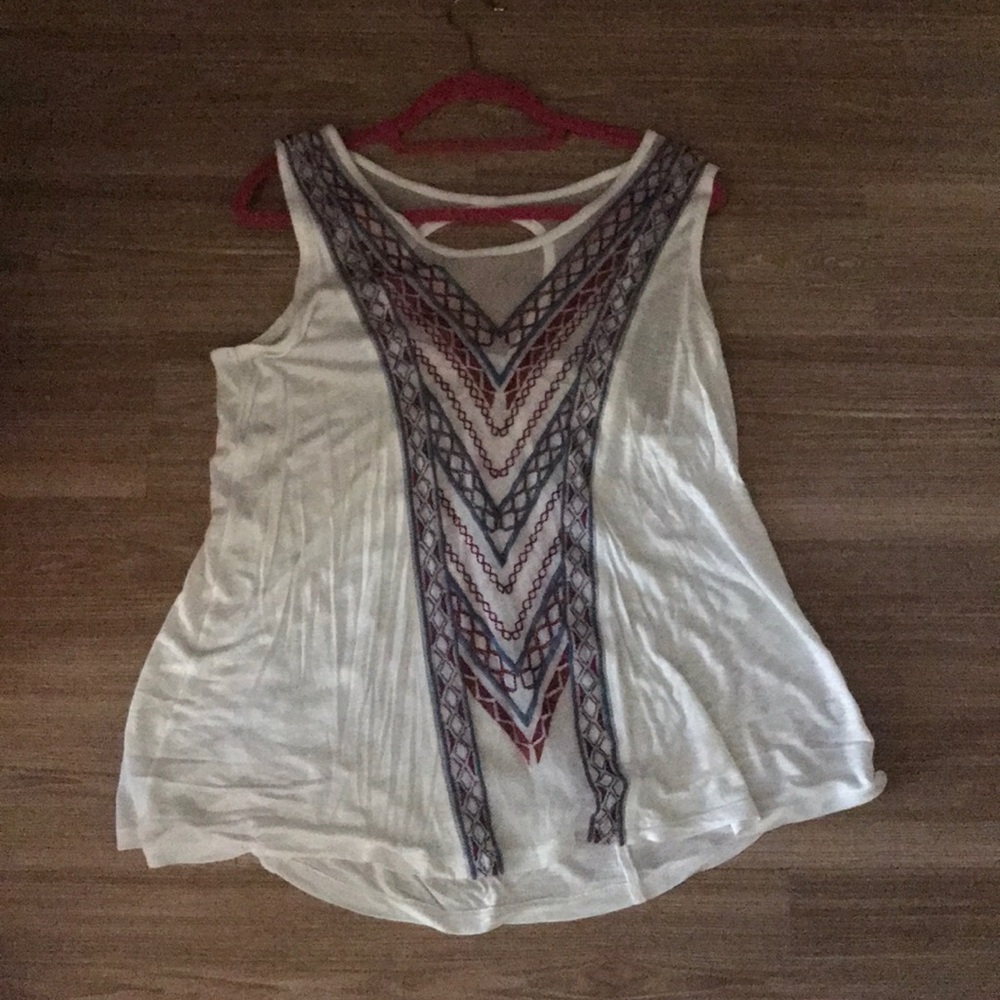 Sun and Shadow white tank