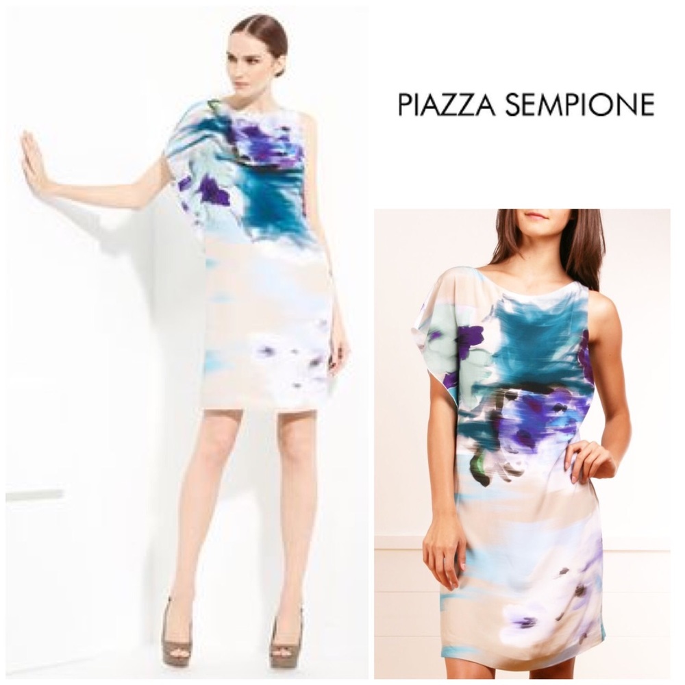 New Piazza Sempione Silk Watercolor Dress