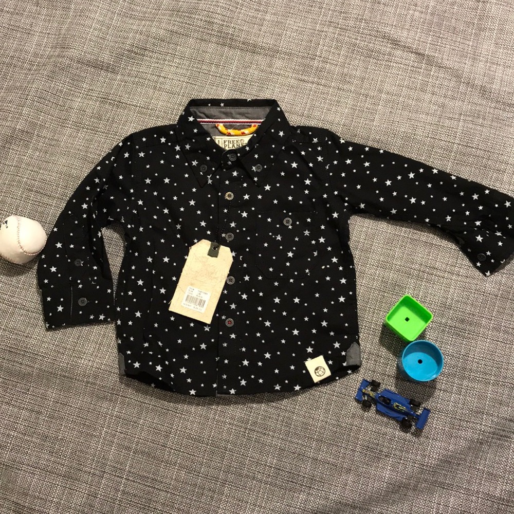 Free Planet Baby Boy Button Collar Shirt