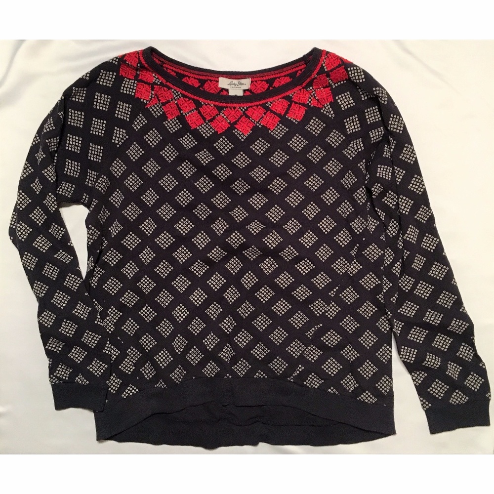 Lucky Brand Shirt Blue w/ White & Red Pattern (M)