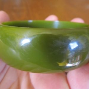 1950s Chunky Olive BAKELITE Bangle Bracelet TESTED