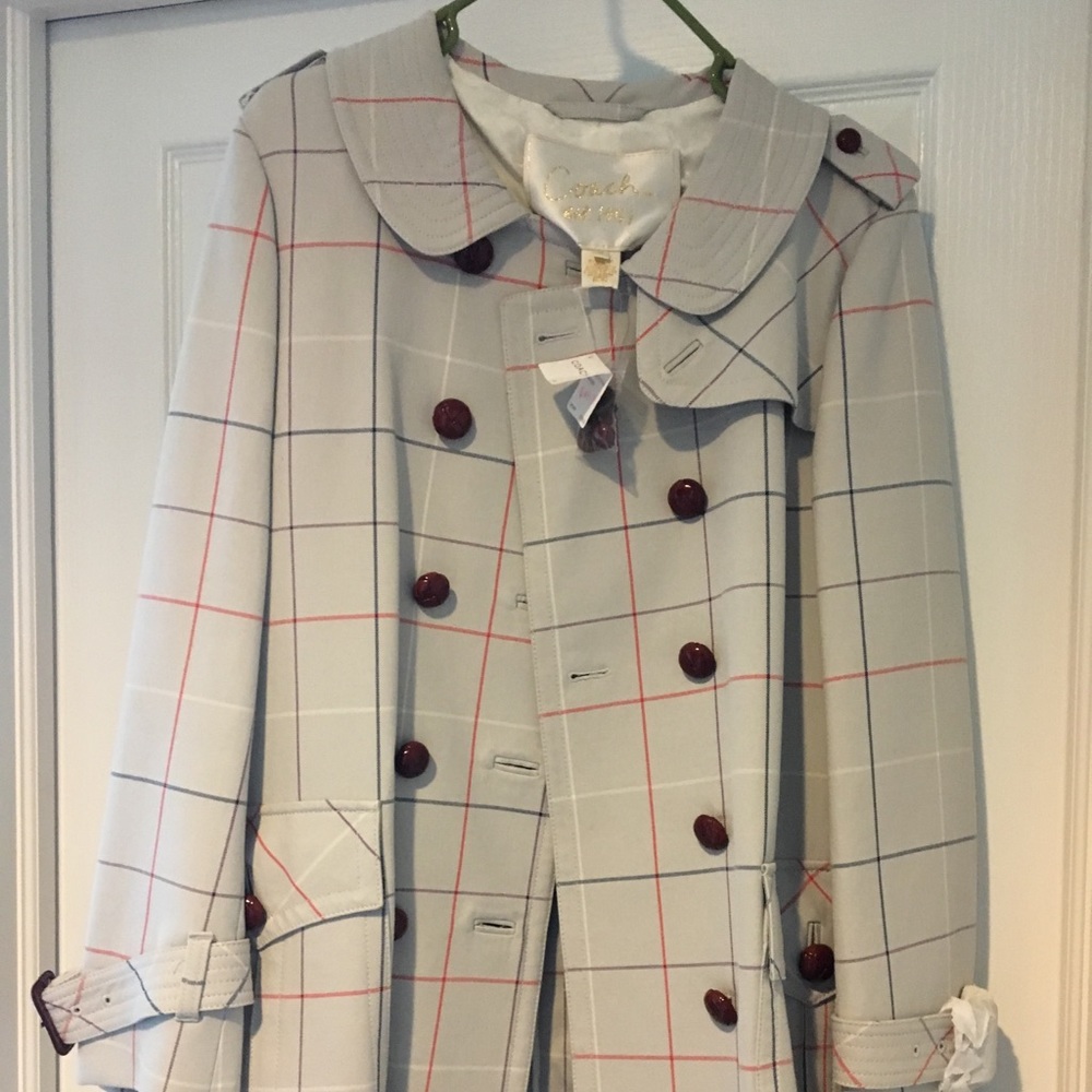 Women’s Coach tattersall Jacket. Size 12. NWT