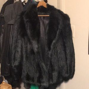 Vintage Faux black fur coat