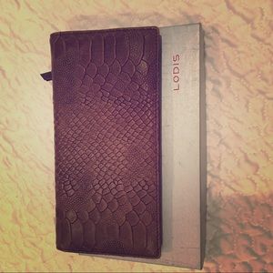 ONLY $15! Brand new Lodis brown leather wallet