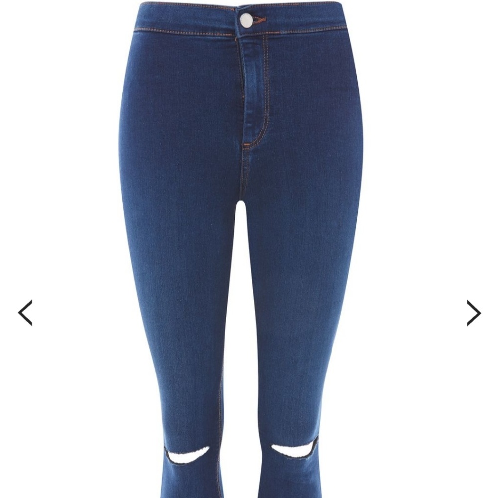 Topshop moto rich blue ripped Joni jeans