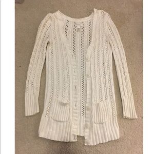 White Lace Long Cardigan