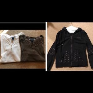 BCBG sweatsuit and two tops