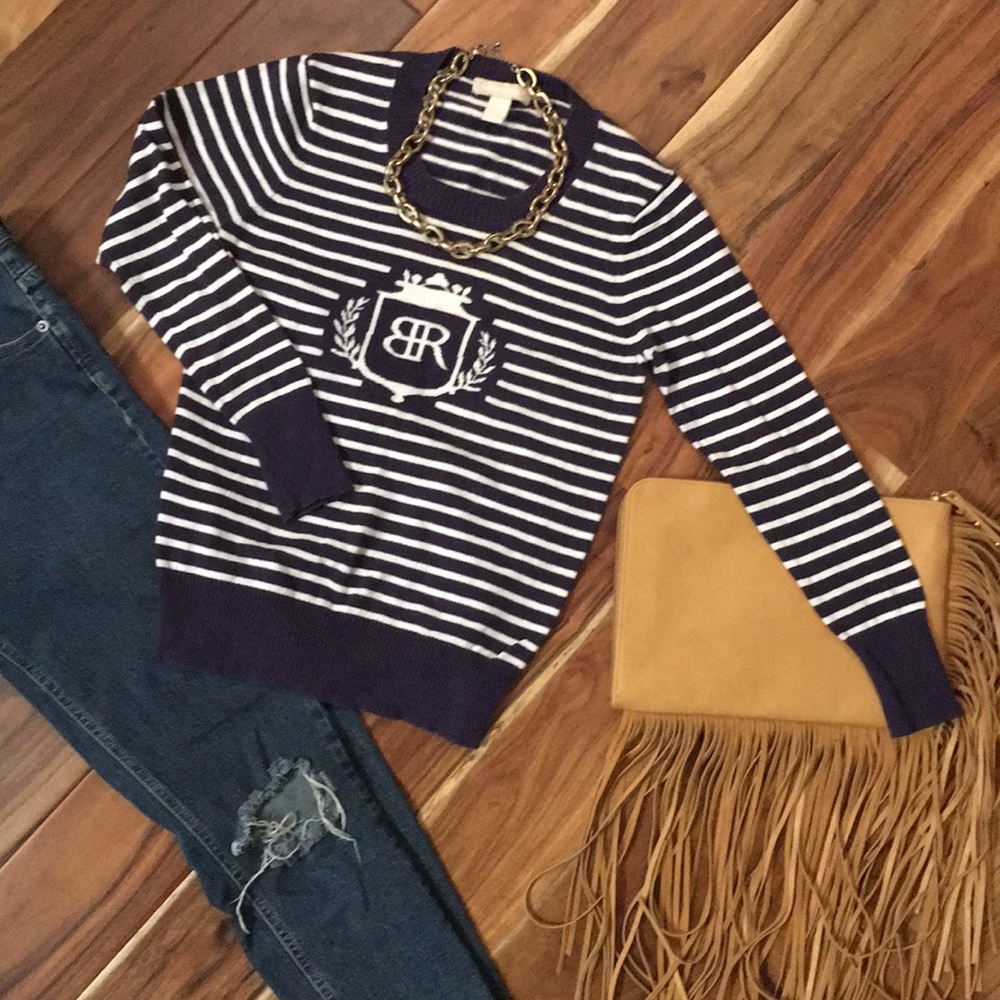BANANA REPUBLIC striped monogram sweater