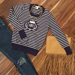 BANANA REPUBLIC striped monogram sweater
