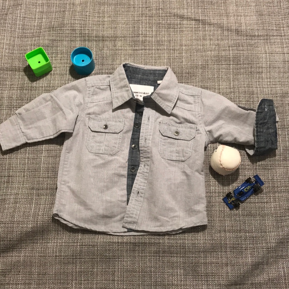 Boys Button Collar Shirt
