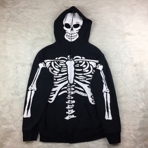 Six Flags Full Zip Skull Skeleton Hoodie Sweater