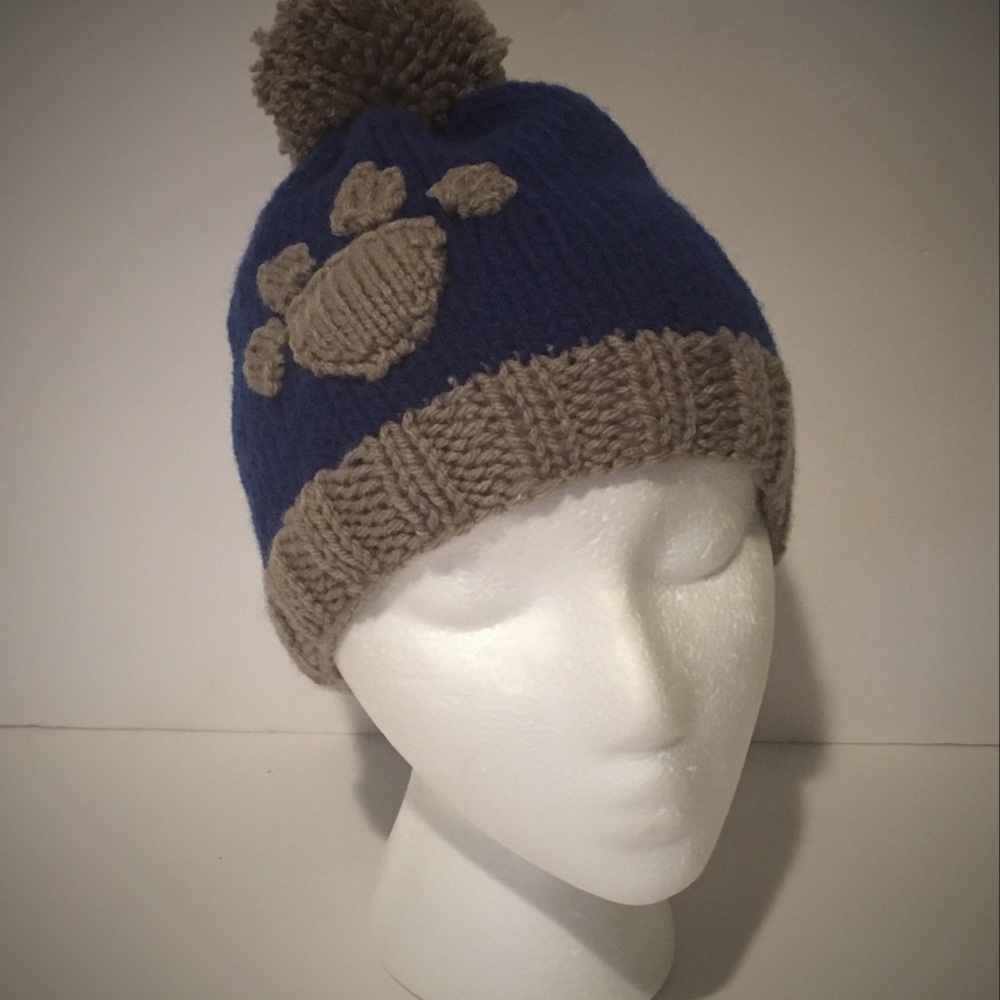 Memphis Tigers Hand Knit Pom Pom Beanie