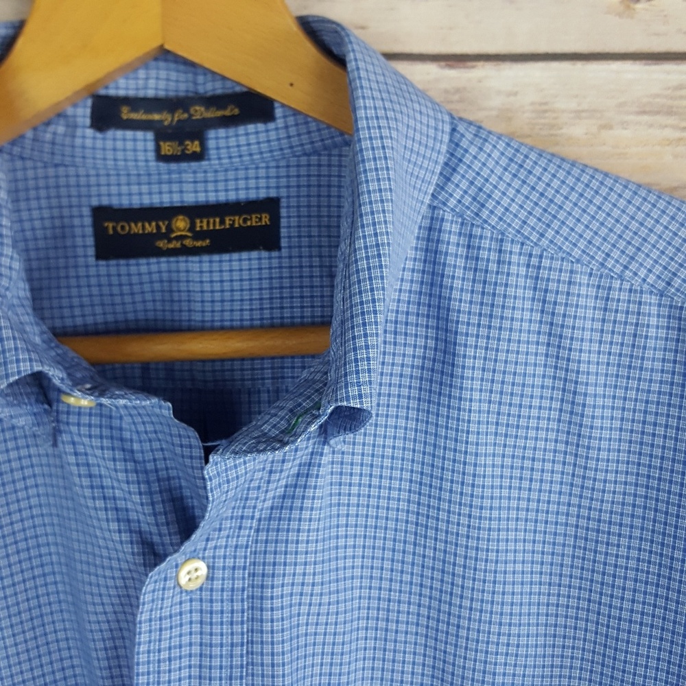 Tommy Hilfiger men's blue long sleeve shirt