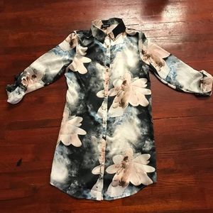 NWT Boohoo Floral Shirt Dress size 8