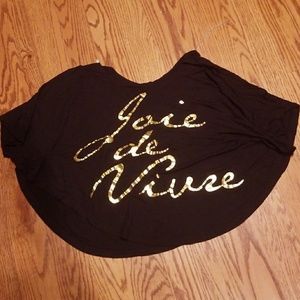 L.O.L.Vintage Joie de Vivre batwing cursive top
