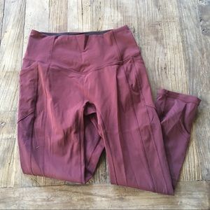Size 8 wine colored crop lululemon leggings
