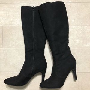 Faux suede boots