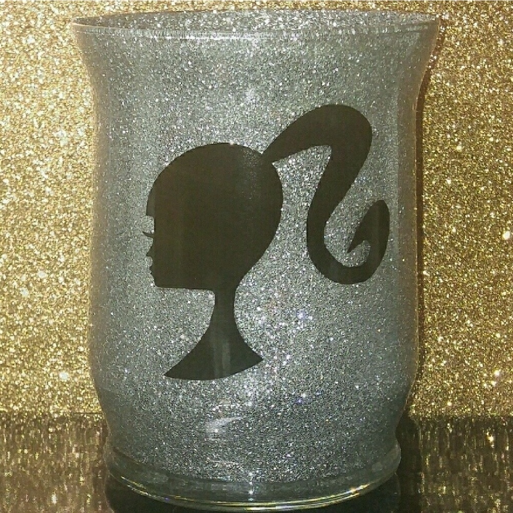 Silver Barbie Makeup Brush Holder