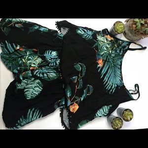 Tropical print romper