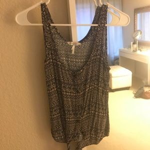Tank top with tie in front very cute pattern