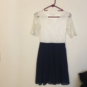 Lace half sleeve dress