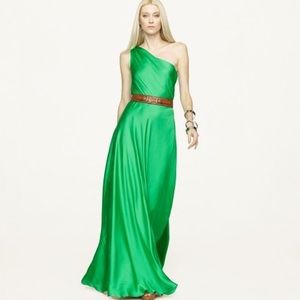 Ralph Lauren black label green silk dress