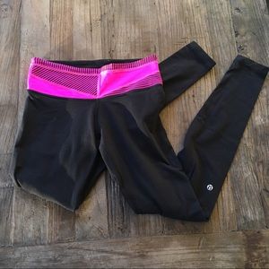Pink band full length lululemon pants sz 6
