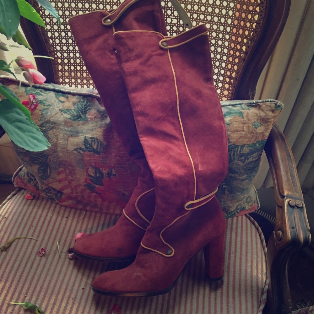 Red/Rust Suede Boots - image 1