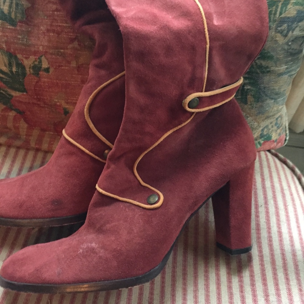 Red/Rust Suede Boots - image 3