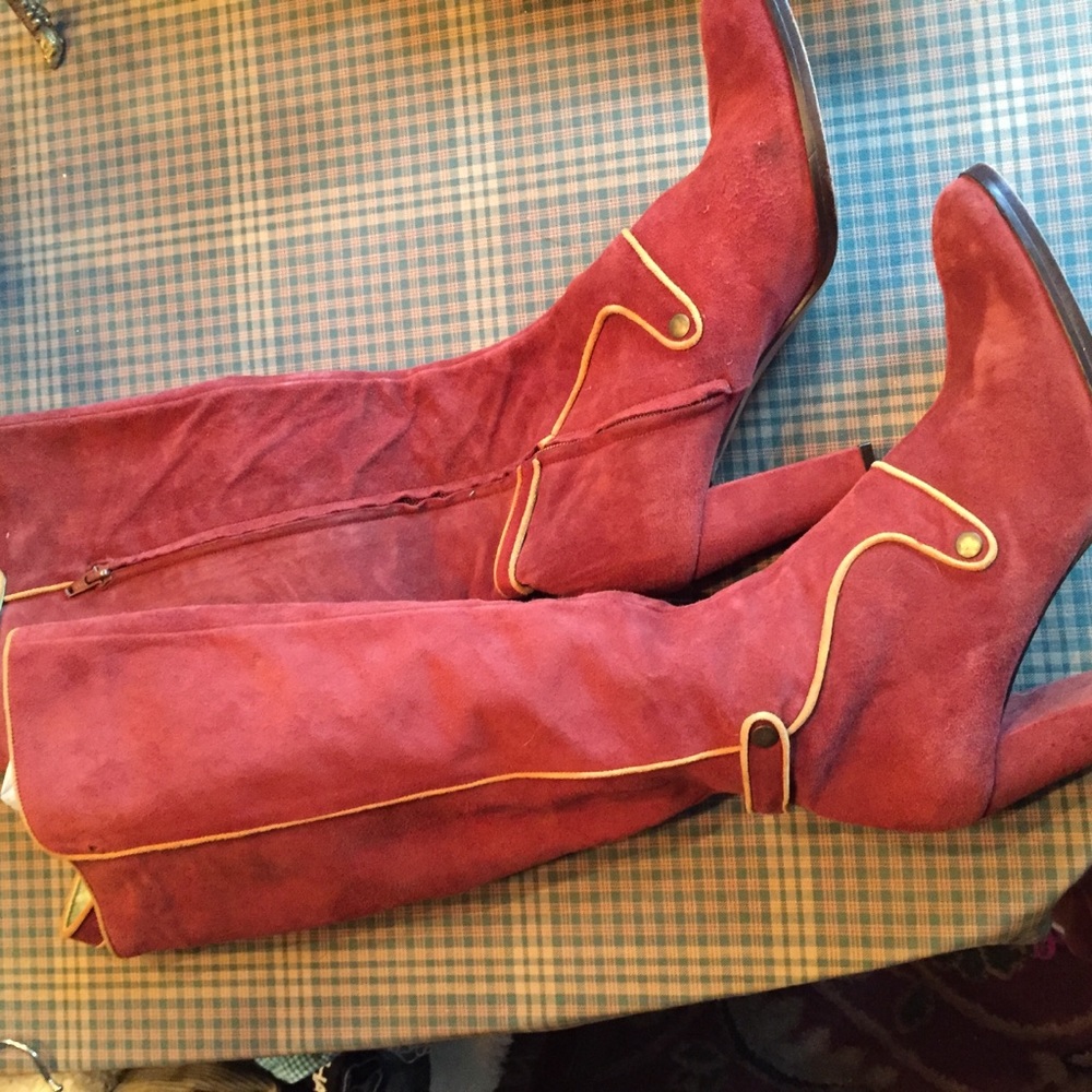 Red/Rust Suede Boots - image 6