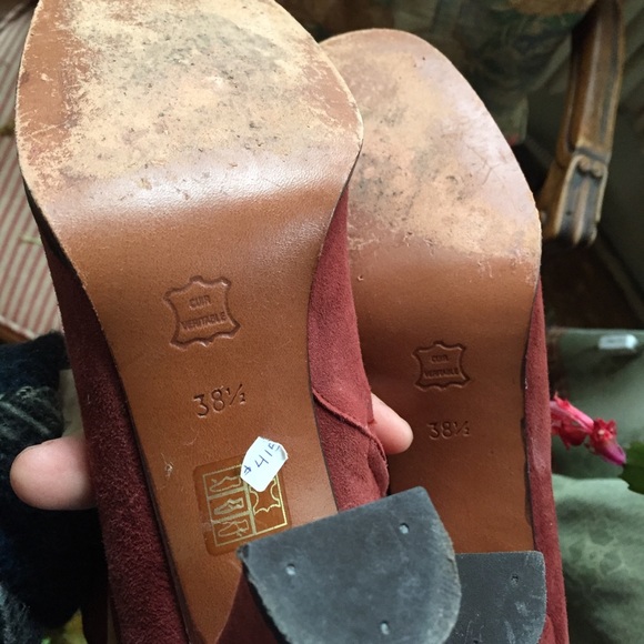 Red/Rust Suede Boots - Picture 7 of 8