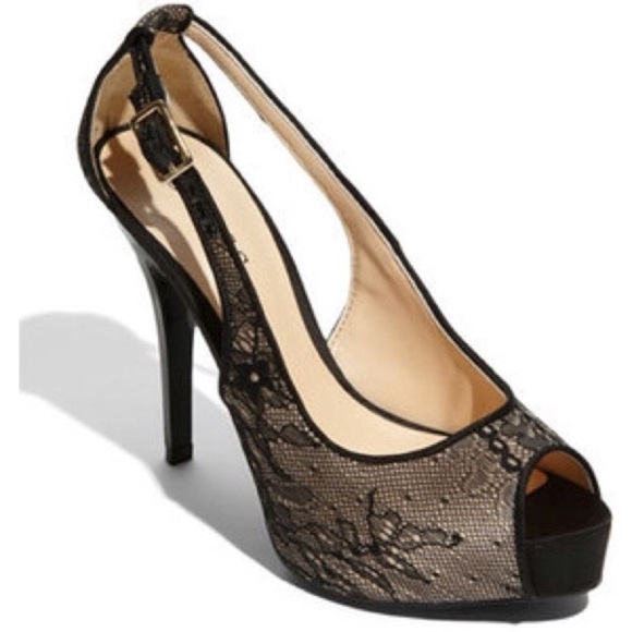 👠 GUESS Hondola Lace Peep Toe Pumps !!! - Picture 1 of 4