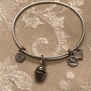 Alex and Ani silver cupcake bracelet bangle