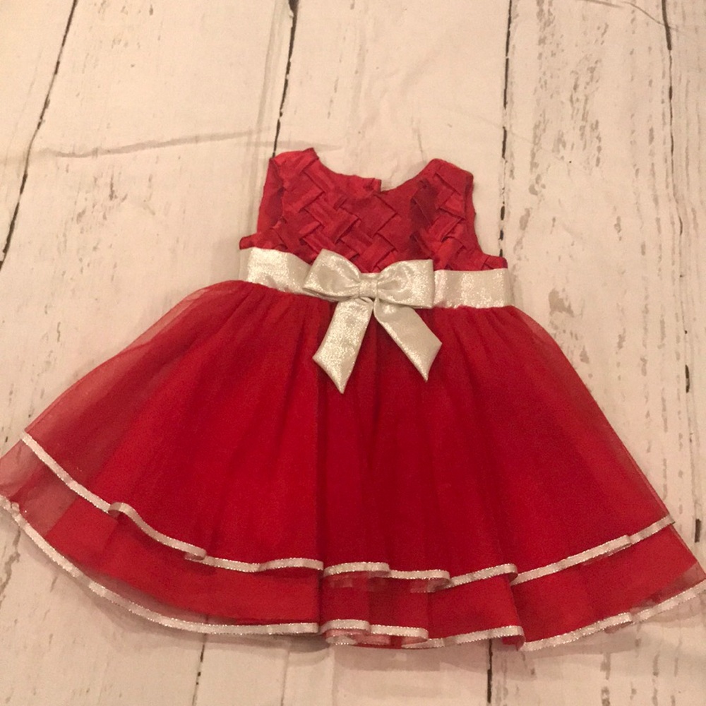 Red and silver baby dress
