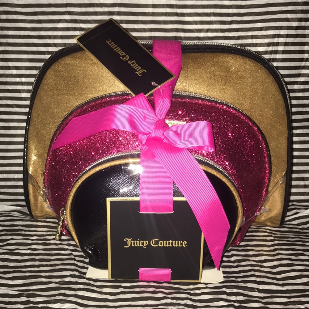 💋 Juicy Couture Set of 3 Makeup Bags 💄