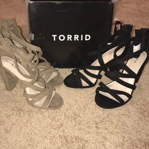 Thick Strappy Wrap-Up Heels-NEVER WORN
