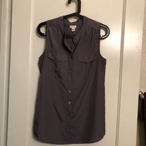 J. Crew (size 4) gray button up sleeveless blouse