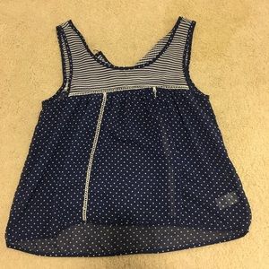 Navy Polka Dot Tank Top